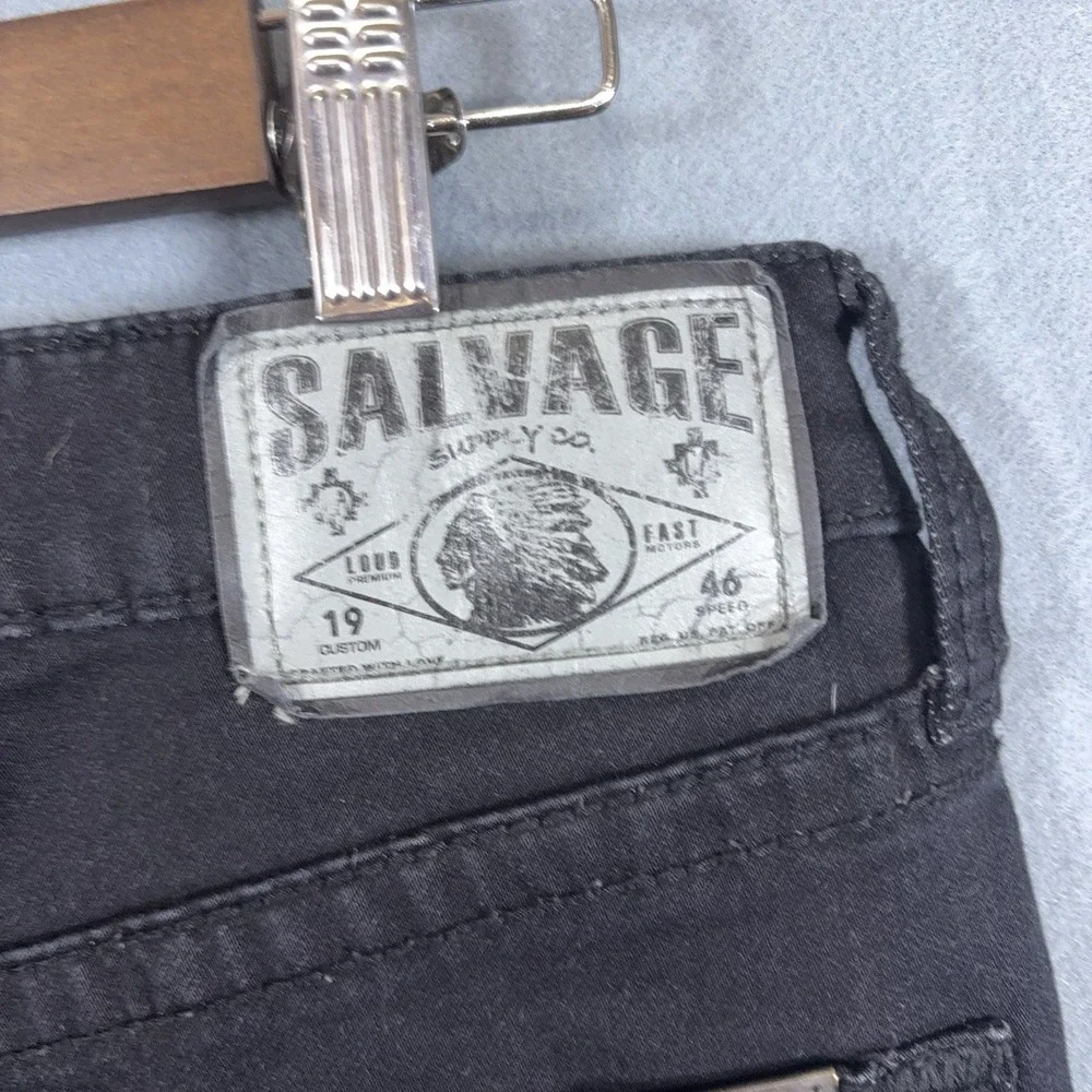 Salvage Supply Co Jeans Mens 31R (31x31) Black Mayhem Straight Reg Fit Y2K - Picture 6 of 10